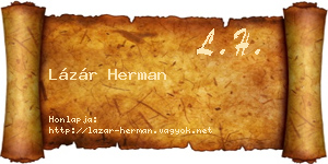 Lázár Herman névjegykártya